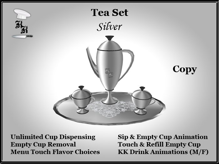 Second Life Marketplace KK Silver Tea Set